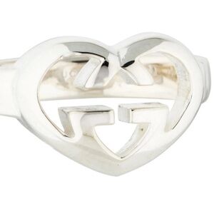 Gucci Silver GG Heart Ring